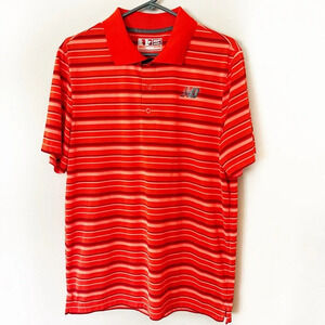 New Balance Men’s Golf Shirt Polo Short Sleeve Medium Orange Red Athletic Top